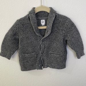 Baby GAP Shawl Cardigan Heathered Charcoal Gray 12-18M